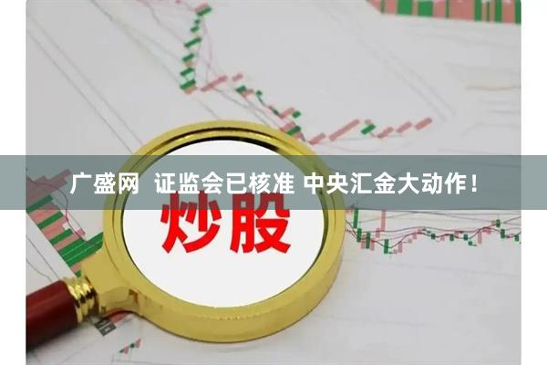 广盛网  证监会已核准 中央汇金大动作！