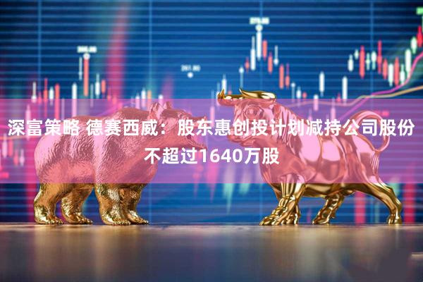 深富策略 德赛西威：股东惠创投计划减持公司股份不超过1640万股